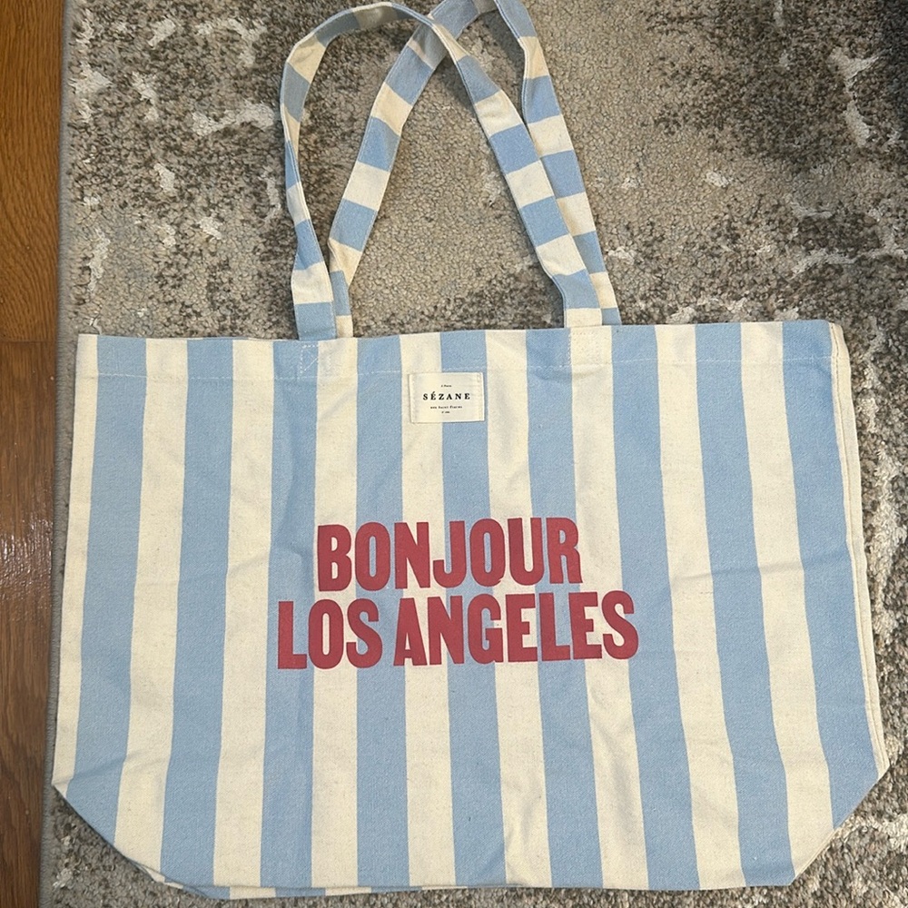 Sézane Bonjour Los Angeles Tote Bag (new been sitting in closet